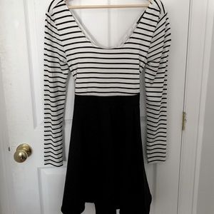 Double zero dress black and white stripped top
